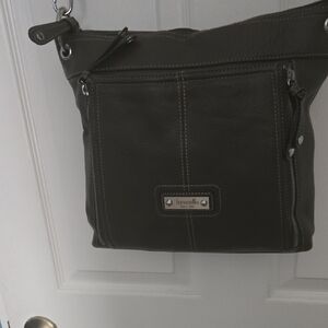 Tignanello Espresso Leather Messenger Bag